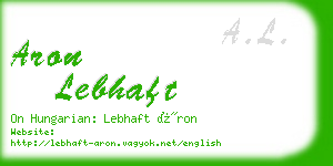 aron lebhaft business card